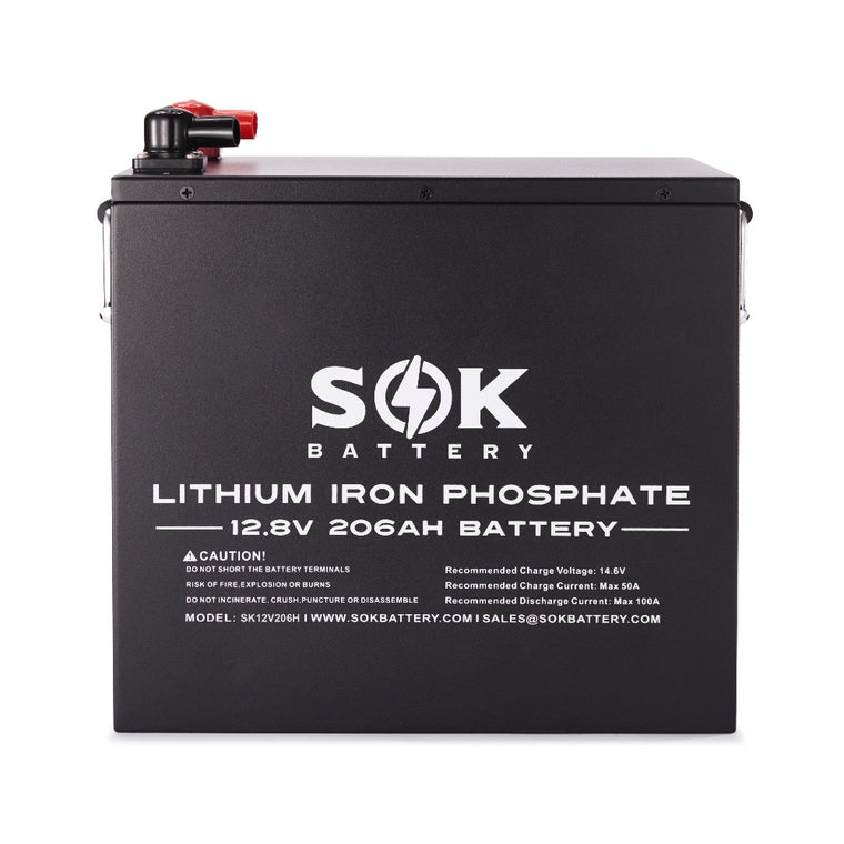 SOK 12V 206Ah LiFePO4 Batterie Vorderansicht