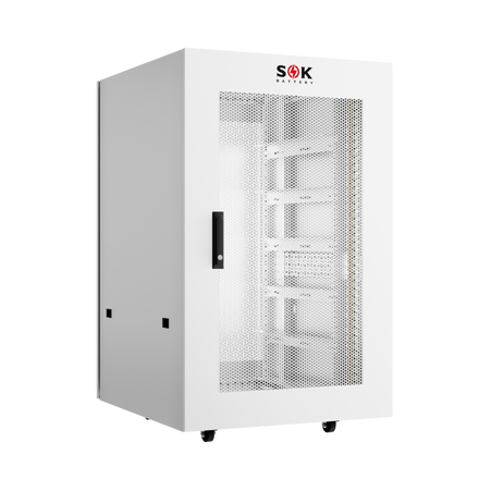 Batteries Cabinet for SOK 48V 100Ah Lithium Batteries｜Wheels & Busbar Included