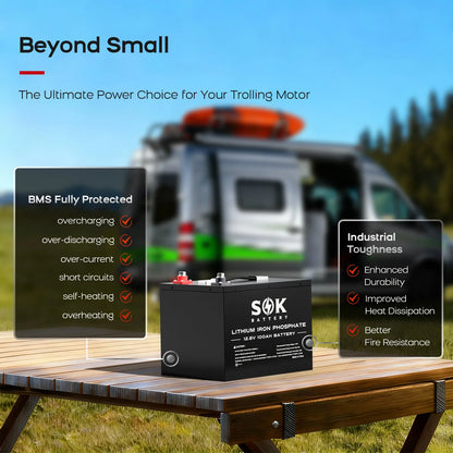 SOK SK12V100H 12V 100Ah LiFePO4 Batterie | Bluetooth & Heizung
