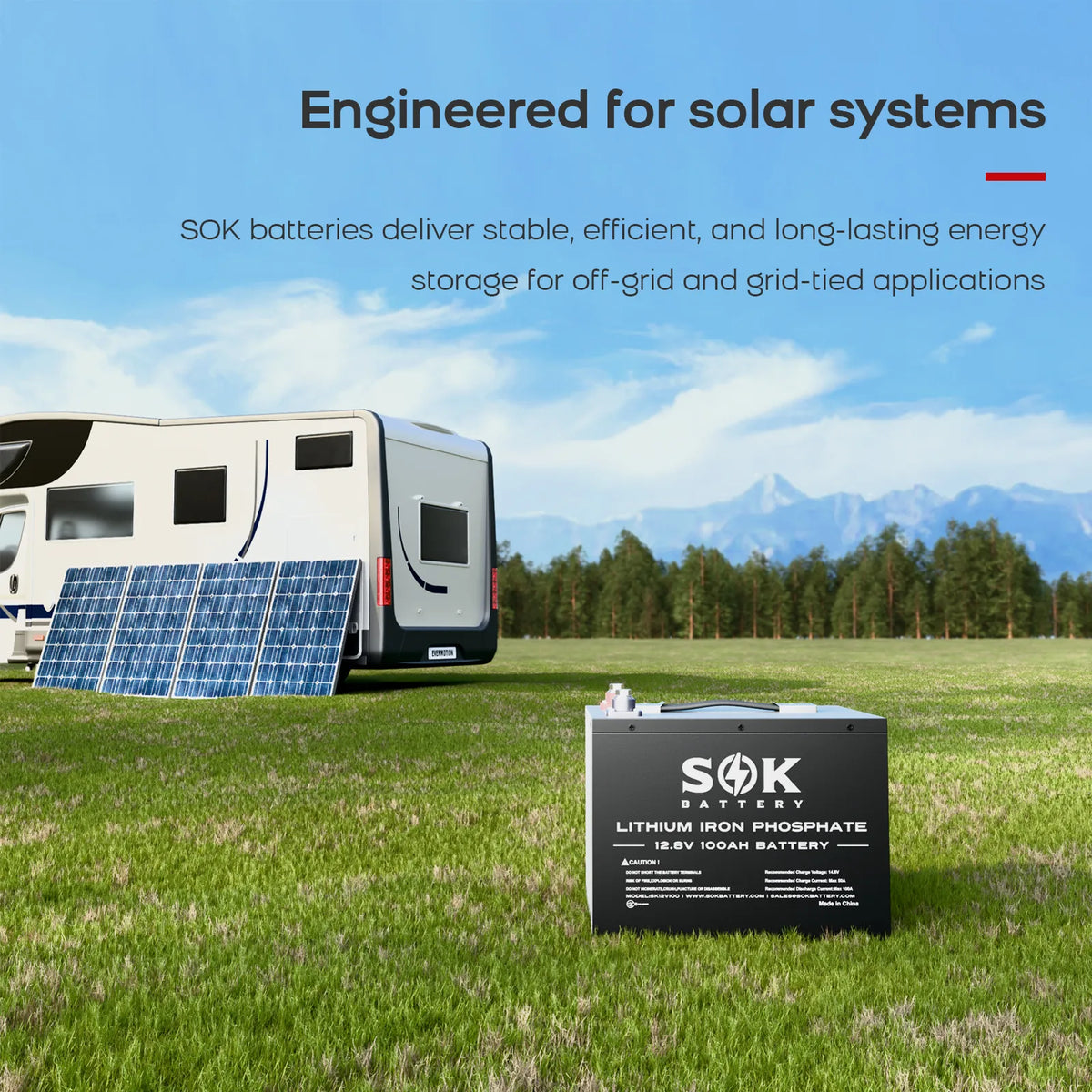 SOK SK12V100H 12V 100Ah LiFePO4 Batterie | Bluetooth & Heizung