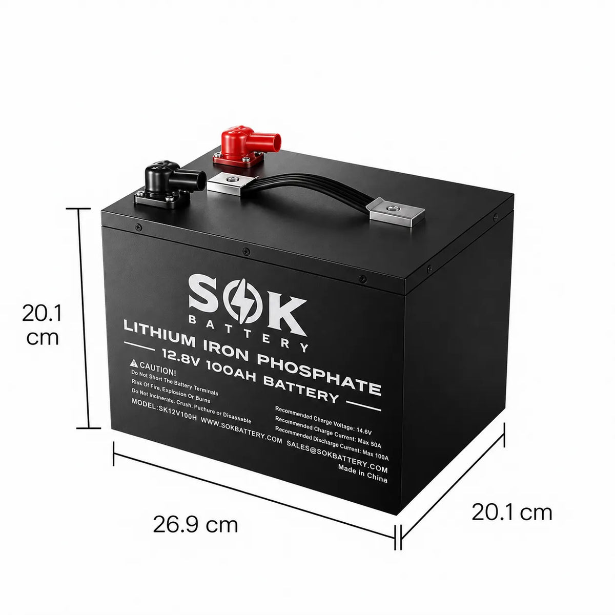 SOK SK12V100H 12V 100Ah LiFePO4 accu | Bluetooth & verwarming