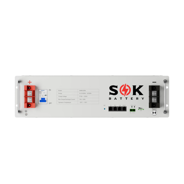 SOK 48V 100Ah rack LiFePO4 battery front view
