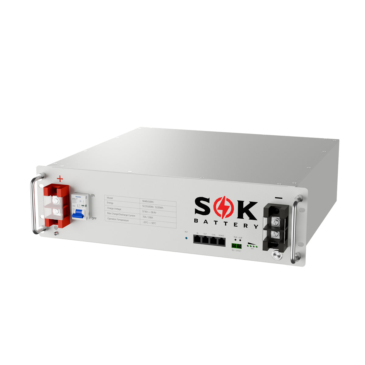 48V 100Ah Server Rack LiFePO4 Battery | 5.12kWh Solar Storage