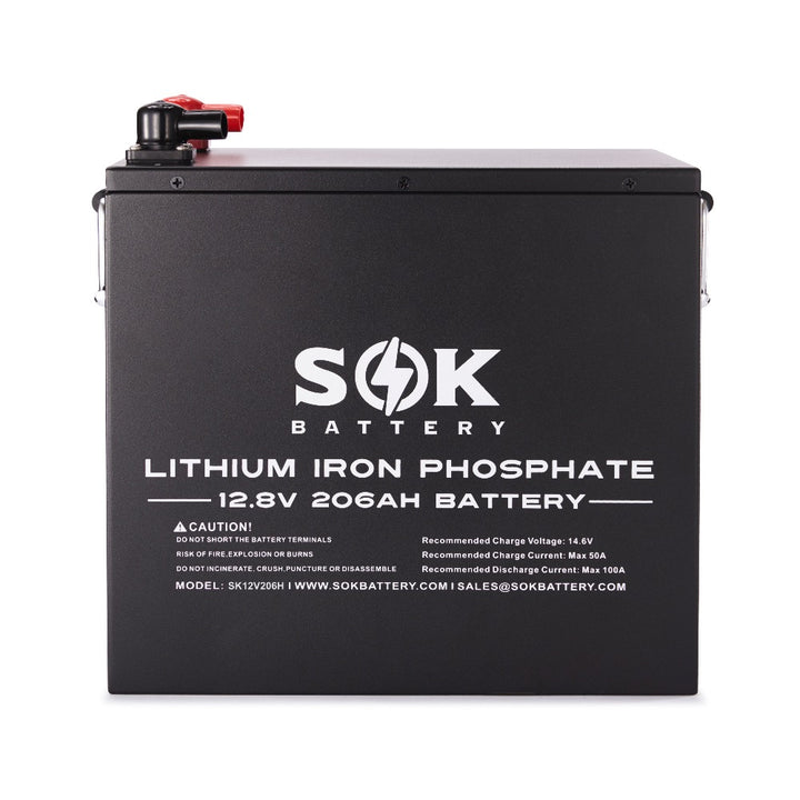 SOK 12V 206Ah LiFePO4 Batterie Vorderansicht