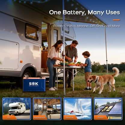 SOK 12V 314Ah LiFePO4 Batterie für Wohnmobil, Boot, Solar und Off-Grid-Systeme